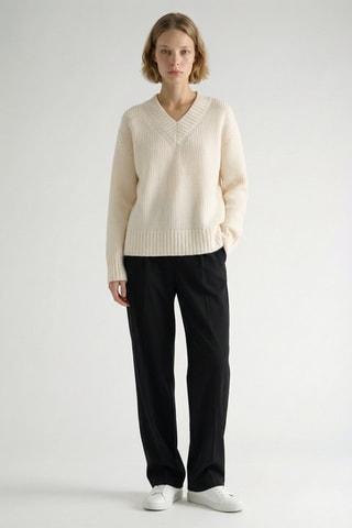 Camisola relaxed em lã e lã mohair - Branco