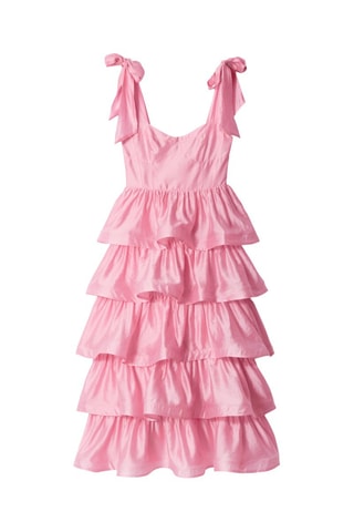 Vestido com folhos - Rosa