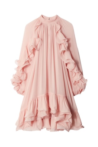 Vestido com folhos - Laranja