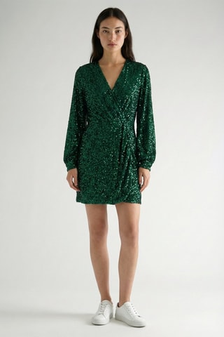 Vestido traçado - Verde-escuro