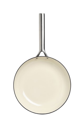 3 sartenes de metal fundido esmaltado y 3 protectores - 20, 24 y 28 cm