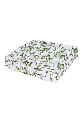 Cojín Natur'elle - 45 x 45 x 10 cm - Blanco y verde