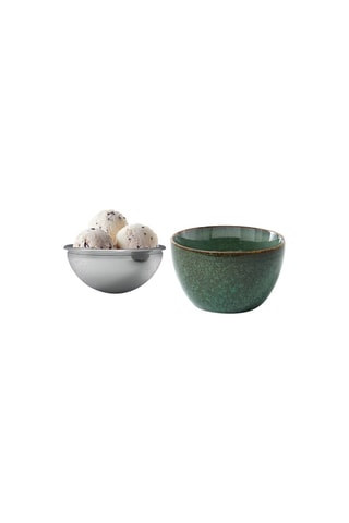 4 cuencos fríos de porcelana y acero inoxidable - 12,5 cm