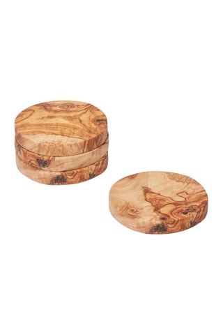 4 posavasos de madera de olivo