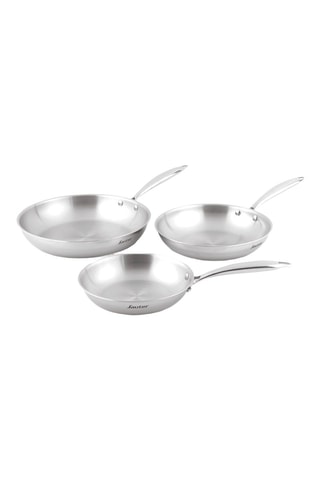 3 sartenes de acero inoxidable con revestimiento de cerámica - 20/24/28 cm