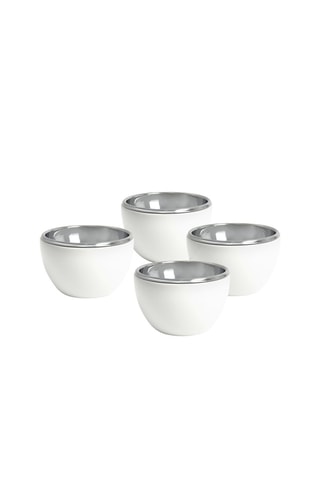 4 cuencos fríos de porcelana y acero inoxidable - 12,5 cm