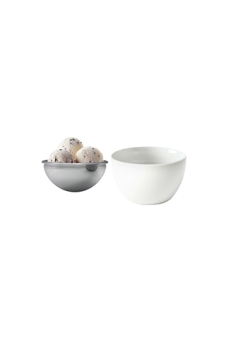 4 cuencos fríos de porcelana y acero inoxidable - 12,5 cm