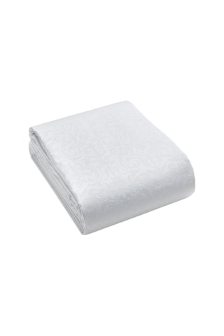 Mantel rectangular Jacquard Fleurette - Blanco