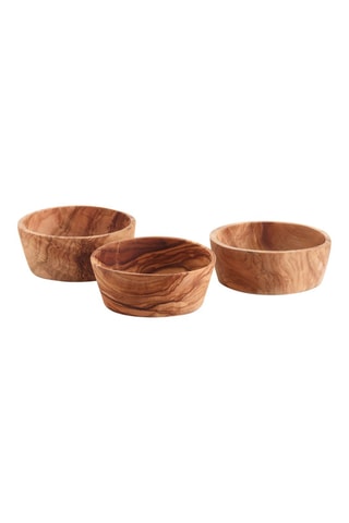 3 boles de madera de olivo - 12 cl