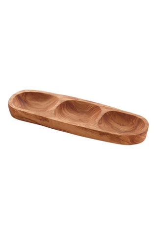 Bandeja para aperitivo de madera de olivo - 25 x 8,5 x 2 cm