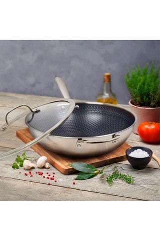 Wok de acero inoxidable - 30 cm