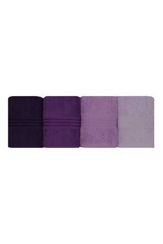 4 toallas de tocador - Violeta - 30 x 50 cm