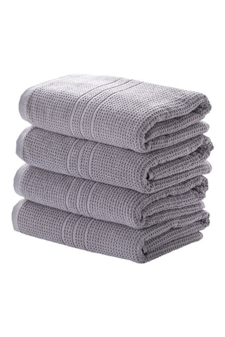 4 toallas de mano - Gris - 50 x 100 cm