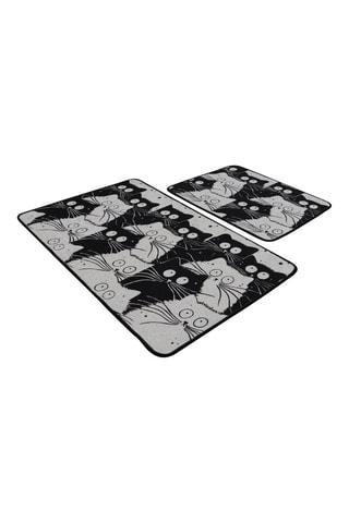 2 tappetini bagno - Nero e bianco