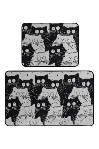 2 tappetini bagno - Nero e bianco