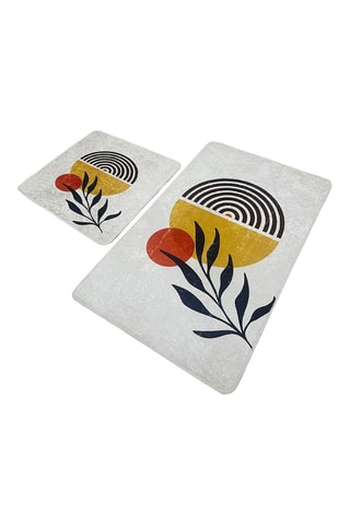 2 alfombras de baño - Multicolor - 60 x 100 y 50 x 60 cm