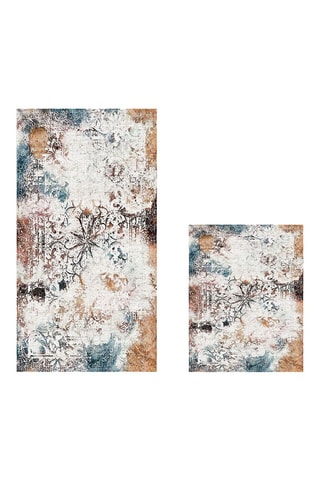 2 alfombras de baño - Multicolor - 50 x 60 y 60 x 100 cm