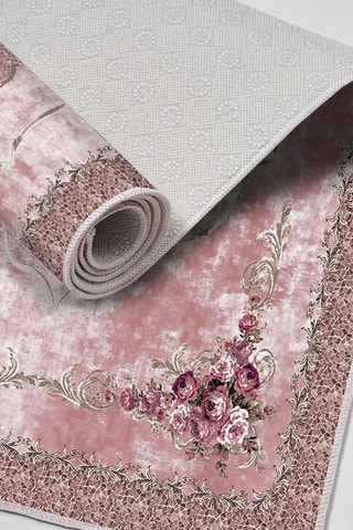 2 alfombras de baño - Rosa empolvado - 50 x 60 y 60 x 100 cm
