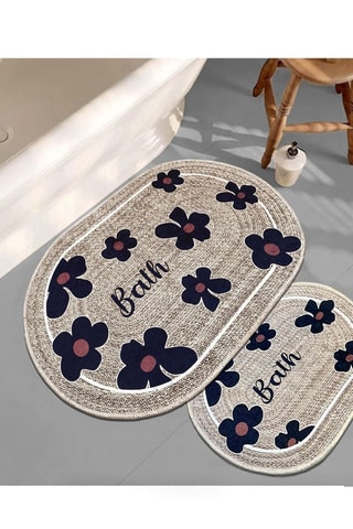 2 alfombras de baño - Beige - 60 x 100 y 50 x 60 cm