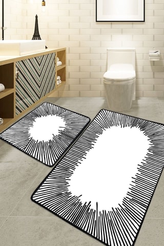 2 alfombras de baño - Crudo - 60 x 100 y 50 x 60 cm