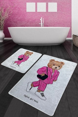 2 alfombras de baño - Multicolor - 60 x 100 y 50 x 60 cm