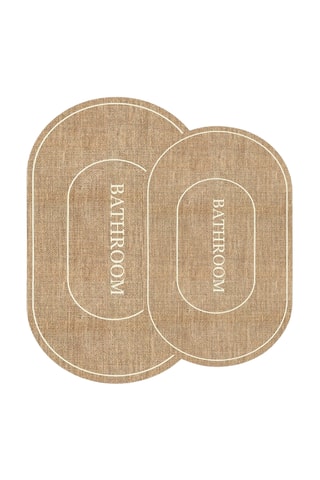 2 tappetini bagno - Beige - 40 x 60 cm, 60 x 90 cm