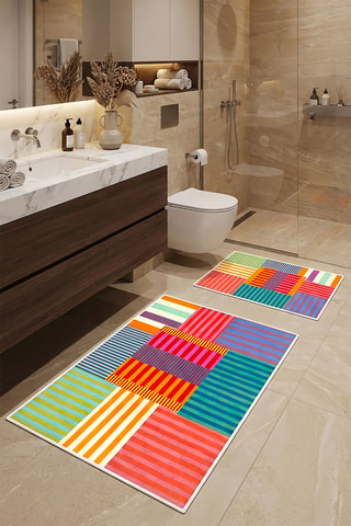 2 tappetini bagno - Multicolore - 40 x 60 cm, 60 x 90 cm