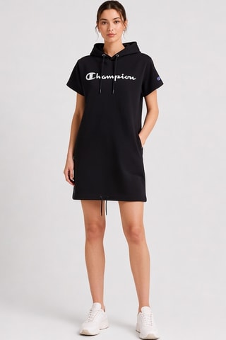 Robe t-shirt à capuche - Noir