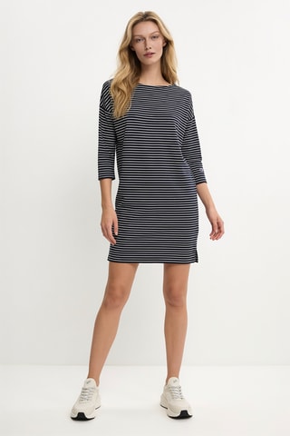 Robe pull - Bleu marine et blanc