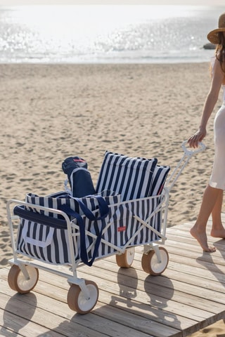 Chariot pliable - 55 x 82 x 75 cm - Bleu marine