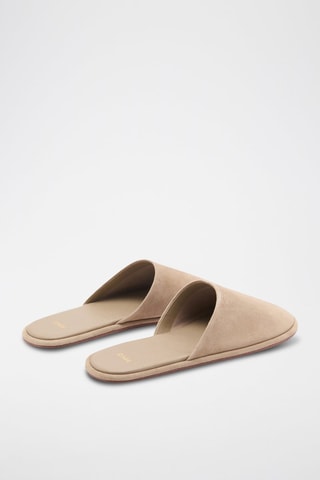 Chaussures en daim ouvertes à l'arrière - Beige