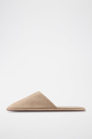 Chaussures en daim ouvertes à l'arrière - Beige