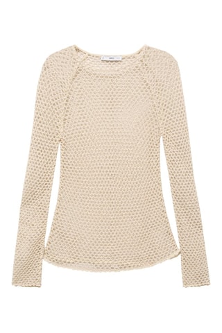 Pull crochet manches longues - Ecru