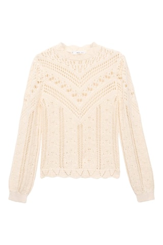 Pull-over maille détails ajourés - Ecru