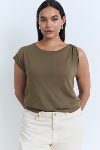 Pull en maille fine avec détails métalliques - Marron