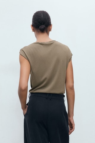 Pull en maille fine avec détails métalliques - Marron