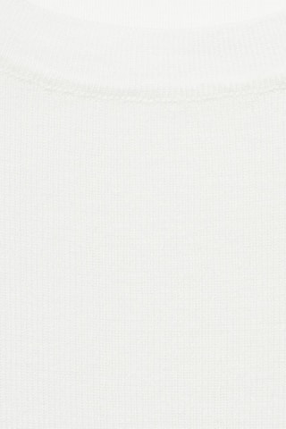 Pull en maille de coton manches courtes - Blanc