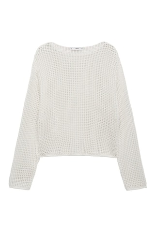 Pull crochet manches longues - Blanc