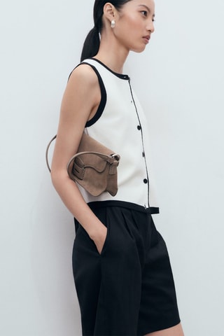 Gilet maille contraste - Écru