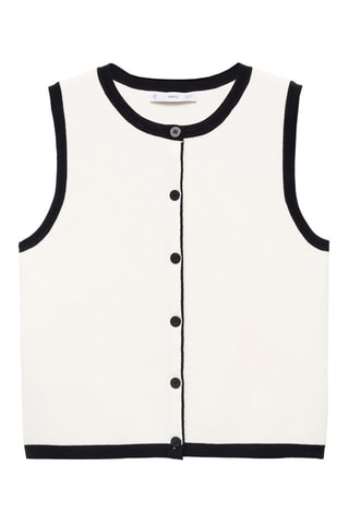 Gilet maille contraste - Écru