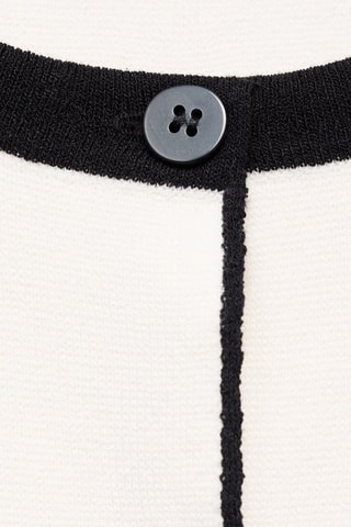 Gilet maille contraste - Écru
