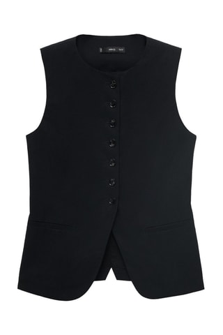 Gilet costume boutons - Noir