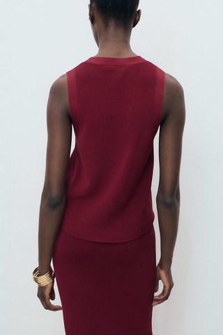 Gilet maille fine - Lie-de-vin