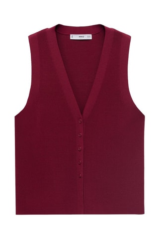 Gilet maille fine - Lie-de-vin