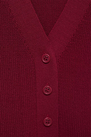 Gilet maille fine - Lie-de-vin