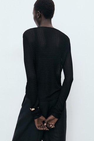Cardigan maille nœuds - Noir