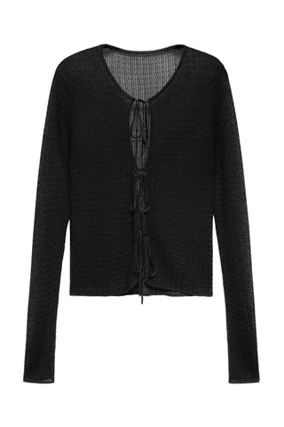 Cardigan maille nœuds - Noir