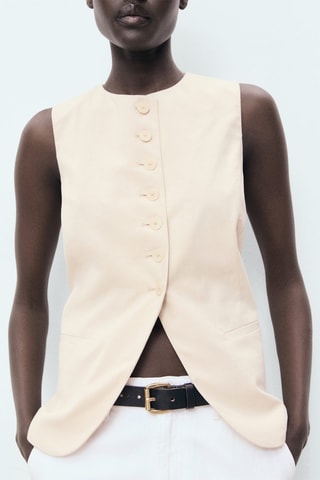 Gilet costume boutons - Beige