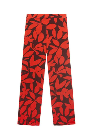 Pantalon fluide imprimé - Rouge