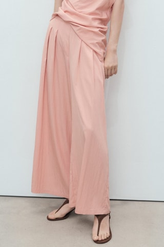 Pantalon palazzo à pinces - Rose